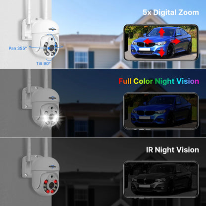 Hiseeu 3/5MP WiFi Security Surveillance Camera System Kit Motion Tracking Color Night Vision 16CH NVR Wireless CCTV Cameras Set